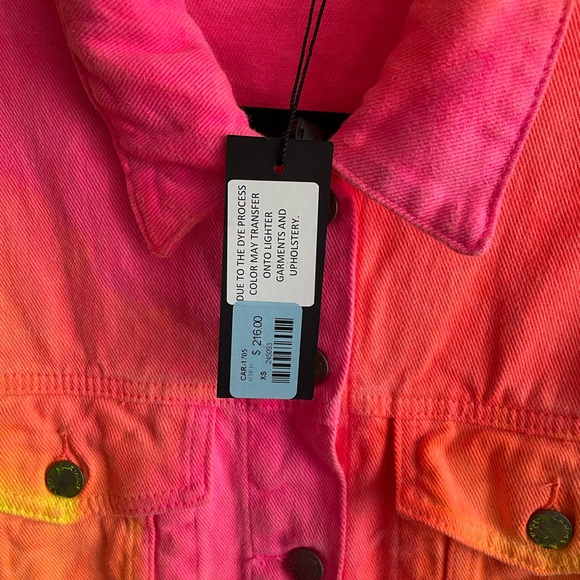 NWT Carmar Oversized Denim Pink Orange Jacket - Picture 4 of 9